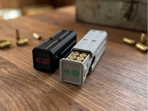 45 ACP Ammunition Storage Case (Holds 16) – Sliding Clip Latch