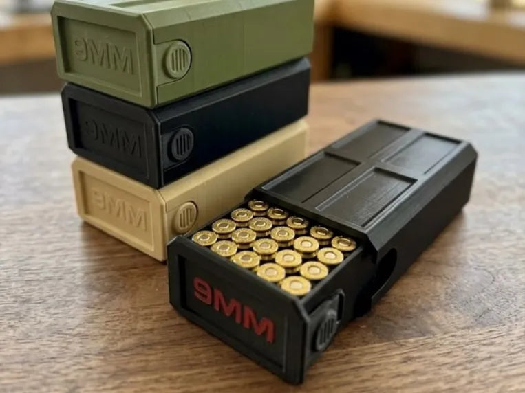 9mm Ammunition Storage Case (Holds 50) – Sliding Clip Latch