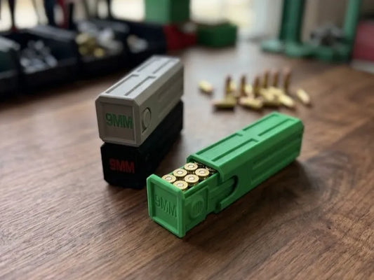 9mm Ammunition Storage Case (Holds 20) – Sliding Clip Latch