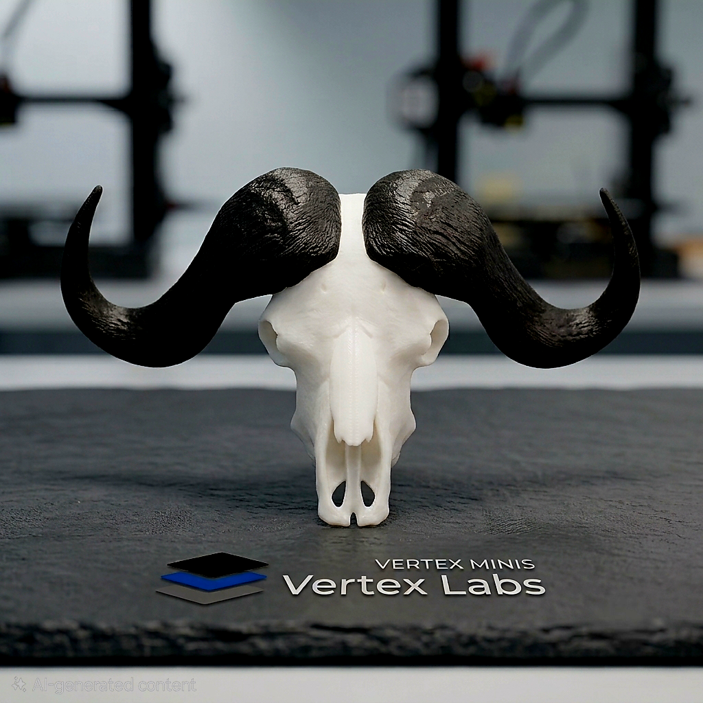 Vertex Minis: Miniature Cape Buffalo Skull