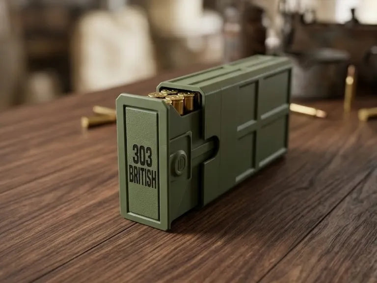 .303 British Ammunition Storage Case (Holds 20) – Sliding Clip Latch