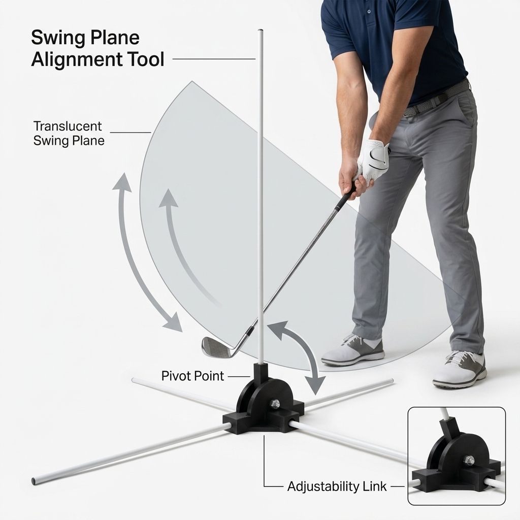 Swing Plane Trainer - Alignment Stick Stand (180° Adjustable)